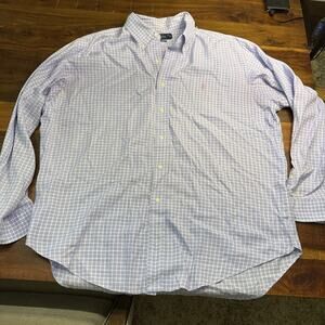 Ralph Lauren Polo Men's Classic Fit CottonPurple/white Long Sleeve Shirt